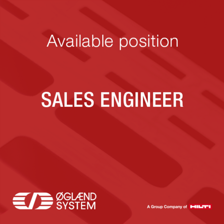 Available position for a Sales Engineer located in Bergen area. 
